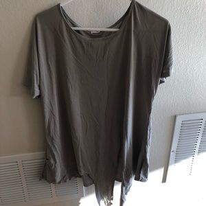 Gray Tie front short sleeve